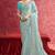 Sky blue galaxy heavy embroidery with sequince work saree with blouse