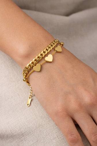 Gold cubic zirconia gold plated bracelet for women