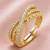 Gold cubic zirconia gold plated finger ring for women