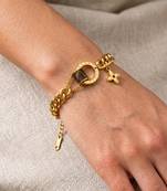 Gold cubic zirconia gold plated bracelet for women