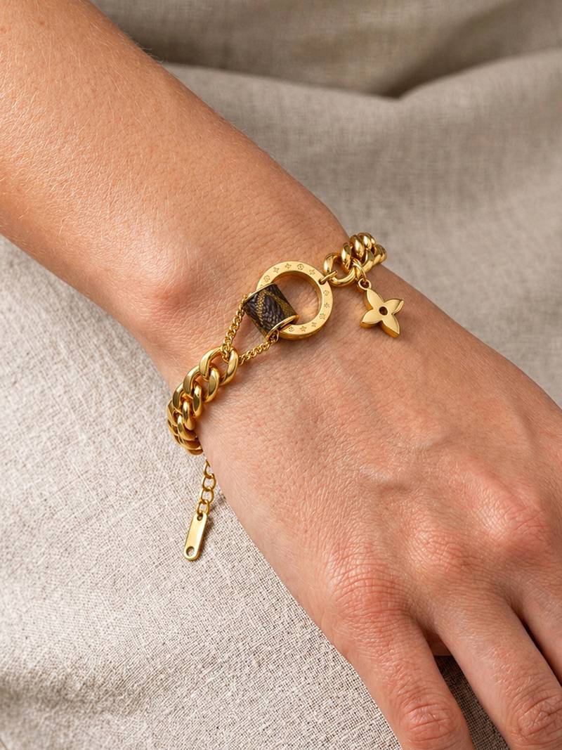 Gold cubic zirconia gold plated bracelet for women