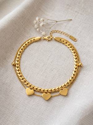 Gold cubic zirconia gold plated bracelet for women 2