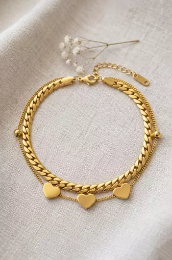 Gold cubic zirconia gold plated bracelet for women