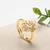 Gold cubic zirconia gold plated finger ring for women