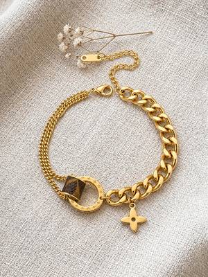 Gold cubic zirconia gold plated bracelet for women 2