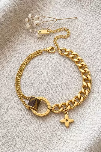 Gold cubic zirconia gold plated bracelet for women