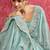 Sky blue galaxy heavy embroidery with sequince work saree with blouse
