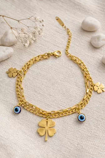 Gold cubic zirconia gold plated bracelet for women