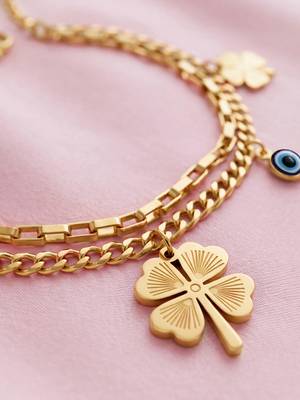 Gold cubic zirconia gold plated bracelet for women 3