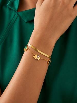 Gold cubic zirconia gold plated bracelet for women 1