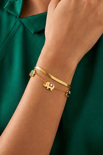 Gold cubic zirconia gold plated bracelet for women