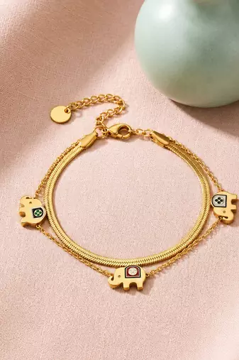 Gold cubic zirconia gold plated bracelet for women