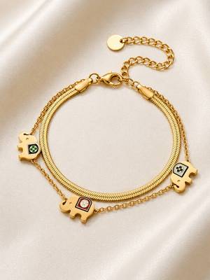 Gold cubic zirconia gold plated bracelet for women 3