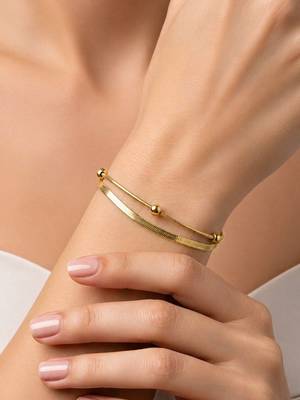Gold cubic zirconia gold plated bracelet for women 1