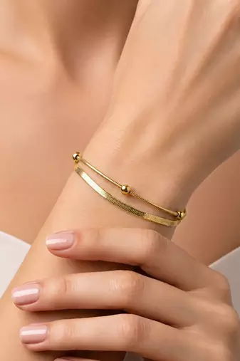 Gold cubic zirconia gold plated bracelet for women