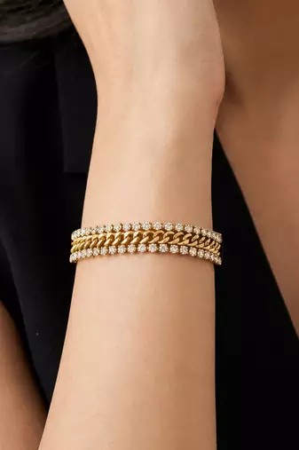 Gold cubic zirconia gold plated bracelet for women