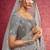 Grey siya silk heavy embroidery with sequince work saree with blouse