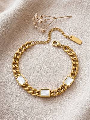 Gold cubic zirconia gold plated bracelet for women 2