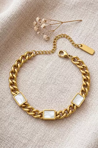 Gold cubic zirconia gold plated bracelet for women