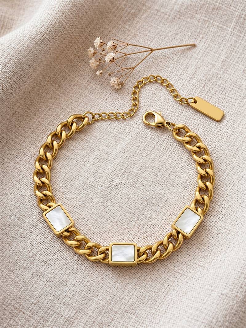 Gold cubic zirconia gold plated bracelet for women