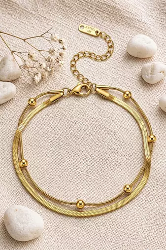 Gold cubic zirconia gold plated bracelet for women