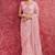Pink net heavy embroidery with sequince work saree with blouse