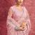 Pink net heavy embroidery with sequince work saree with blouse