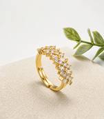 Gold cubic zirconia gold plated finger ring for women
