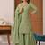 green crep silk blend  party wear embroidery sharara suit set