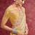 Lemon yellow galaxy heavy embroidery with sequince work saree with blouse