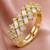 Gold cubic zirconia gold plated finger ring for women