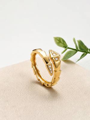 Gold cubic zirconia gold plated finger ring for women 1