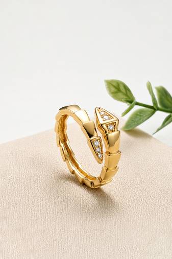 Gold cubic zirconia gold plated finger ring for women