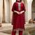 Women Ethnic Motifs Embroidered Thread Work Kurta with Trousers & With Dupatta