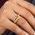 Gold cubic zirconia gold plated finger ring for women