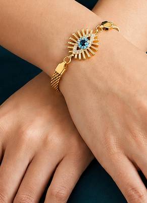 Gold cubic zirconia gold plated bracelet for women 1