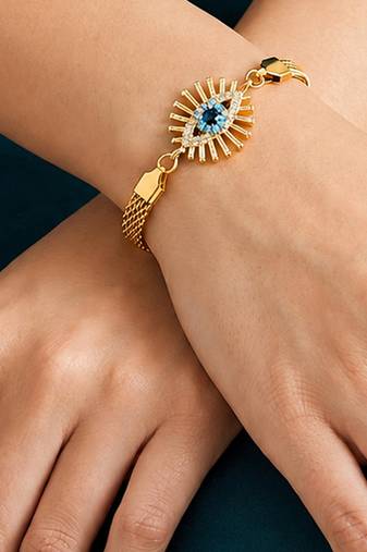 Gold cubic zirconia gold plated bracelet for women