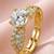 Gold cubic zirconia gold plated finger ring for women