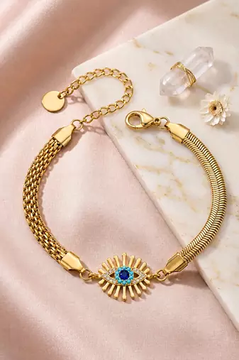 Gold cubic zirconia gold plated bracelet for women