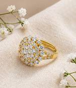 Gold cubic zirconia gold plated finger ring for women