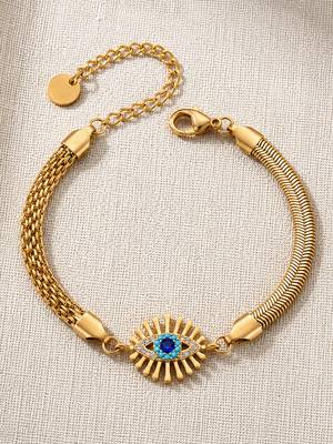 Gold cubic zirconia gold plated bracelet for women 3