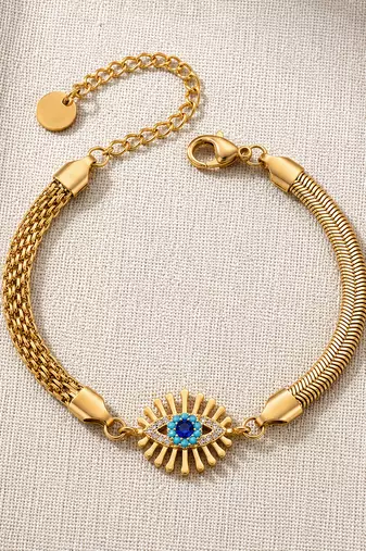 Gold cubic zirconia gold plated bracelet for women