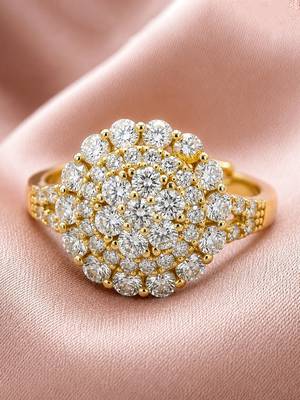 Gold cubic zirconia gold plated finger ring for women 3