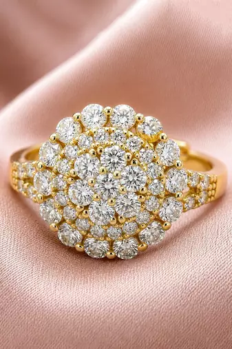 Gold cubic zirconia gold plated finger ring for women