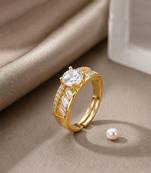 Gold cubic zirconia gold plated finger ring for women