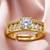 Gold cubic zirconia gold plated finger ring for women