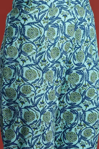 Floral Printed Cotton Kurta with Trousers