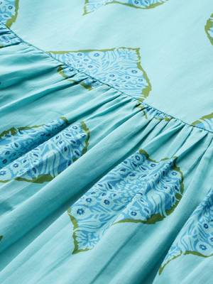 Floral Printed Cotton Kurta with Trousers 7