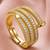 Gold cubic zirconia gold plated finger ring for women