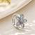 Silver cubic zirconia gold plated finger ring for women
